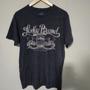 LUCKY BRAND mens blue medium tshirt